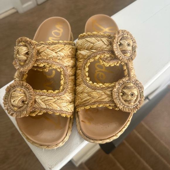 Sam Edelman Raffia Tan Sandals - Picture 1 of 4